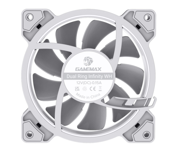 GAMEMAX DUAL RING INFINITY WH White ARGB 120mm - 1521929 - zdjęcie 3